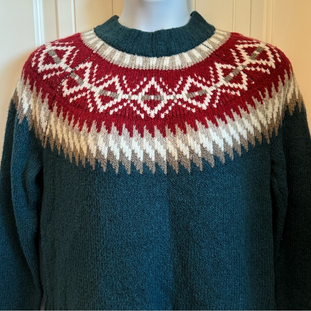 American Eagle Long Sleeve Fair Isle Sweater Cotton Blend, Size Large - Picture 6 of 9
